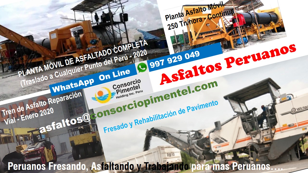 Fresado de Asfalto Reparación Vial Perú 2022